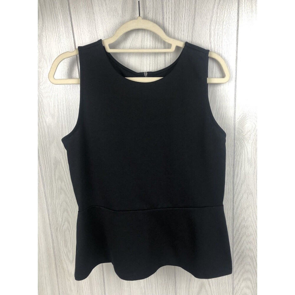 Ann Taylor Loft Women’s Black Stretch Back Zip Size Medium Sleeveless Top